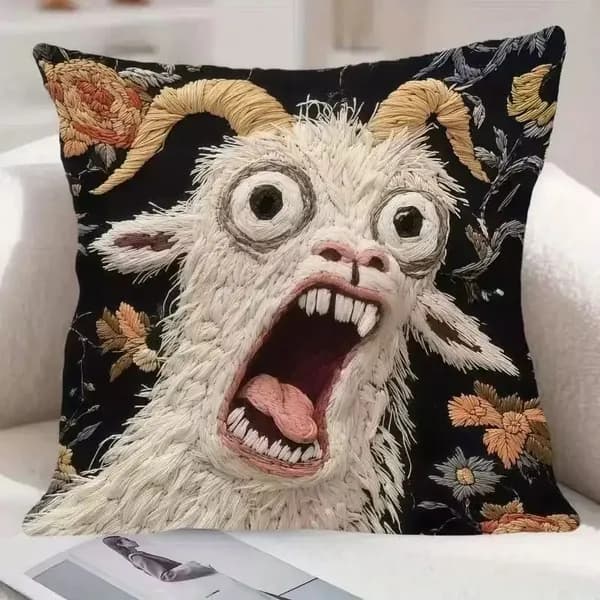 Наволочка 45x45 см 1 шт полиэстер, черный животные