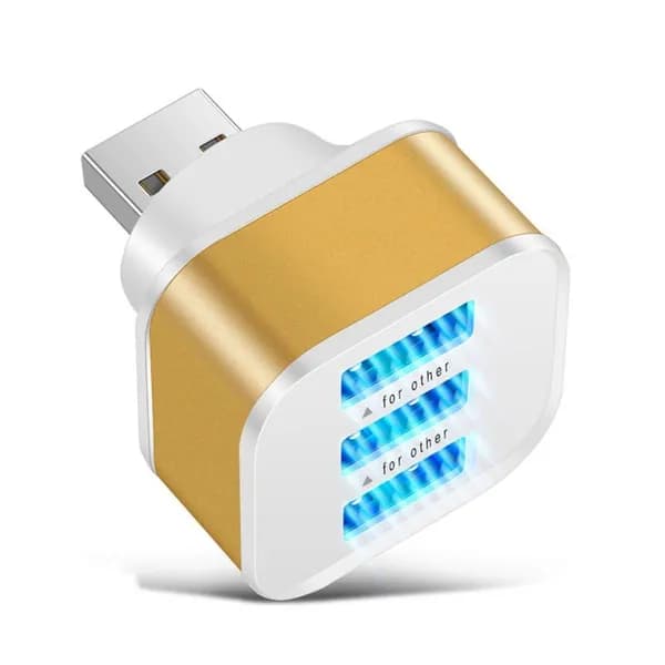 Разветвитель концентратора USB2.0 Быстрая зарядка 3 порта USBрасширитель для телефона, планшета, ноутбука, зарядного устройства, адаптера со светодиодным индикаторомB
