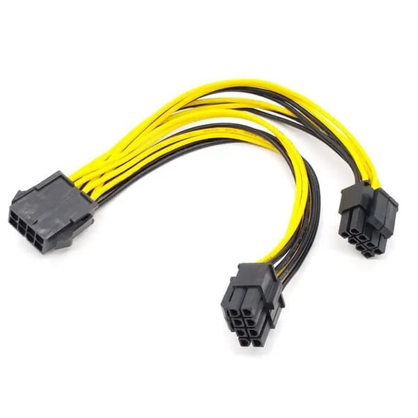 Кабель-разветвитель питания CPU 8 Pin Female to Dual PCIe 2X (4&4) Male для материнской платы