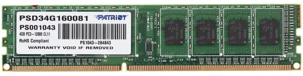 Patriot Memory Оперативная память Signature DDR3, 1600 МГц, 1 x 4 ГБ (PSD34G160081)