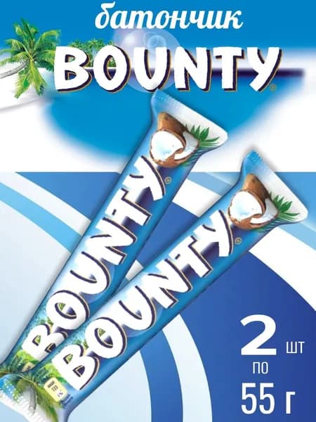 Батончик Bounty, 2 шт х 55 г