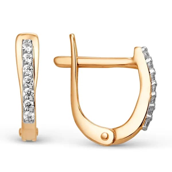 Серьги из золота 375 пробы c фианитом