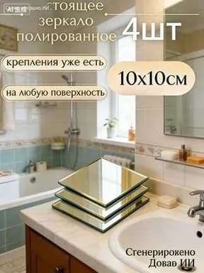 Зеркало настенное "Зеркала", 10 см х 10 см, 4 шт