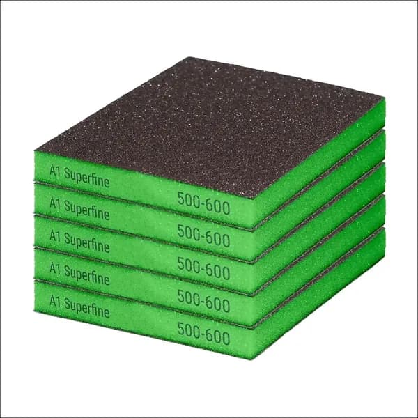 Двусторонняя губка А1 Spongebob Superfine P500-600 зеленая 5 ШТУК