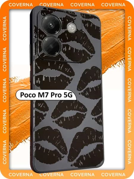 Чехол силиконовый с рисунком поцелуй на Xiaomi POCO M7 Pro 5G, для Поко М7 Про 5G