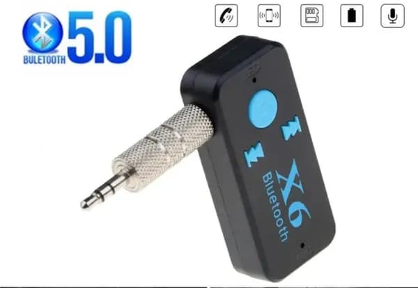 Автомобильный адаптер AUX Bluetooth 5.0, переходник блютуз-аукс беспроводной с микрофоном для магнитолы / колонок / наушников