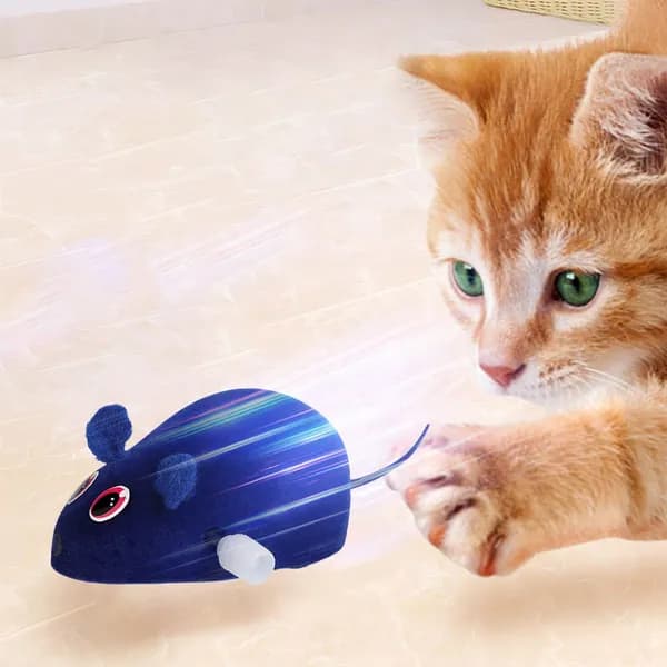 Игрушка-кошка с заводным механизмом, которая двигается