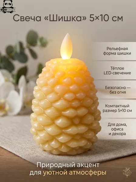 Сувенир подсветкой "Свеча - Шишка" 5*10 см,