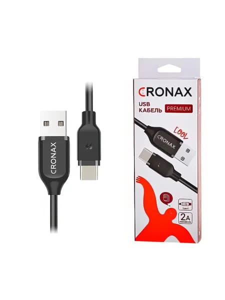 Кабель USB - Type-c для телефона / провод юсб - тайпси для зарядки смартфона резиновый 2А шнур для зарядки 1 метра, черный