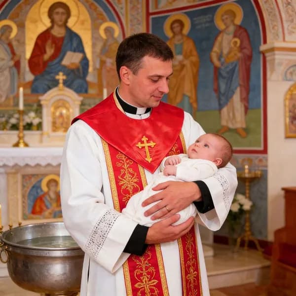 Универсальная церковная шаль из сатина красного цвета с вышивкой для хора