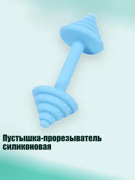 Пустышка-прорезыватель силиконовая, Синий