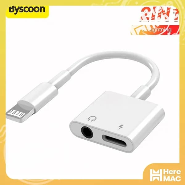 Аудиокабель Apple Lightning/3.5 мм, Apple Lightning, 0.12 м, белый