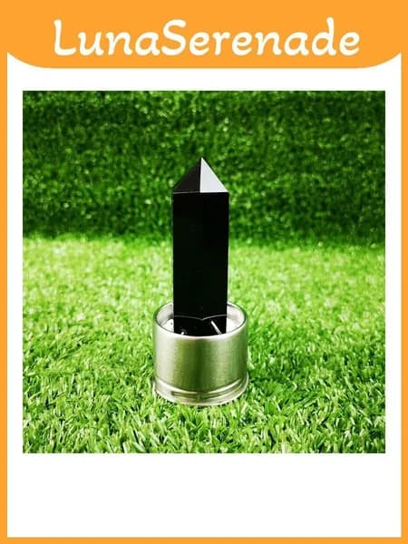 бутылка для воды luxurious elixir quartz crystal, натуральный обелиск, основание с обсидиановым наконечником