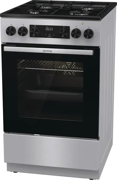 Комбинированная плита с электрической духовкой Gorenje GK5C60SJ 50 см, 4 конфорки, Сенсорный программатор IconLED, серая