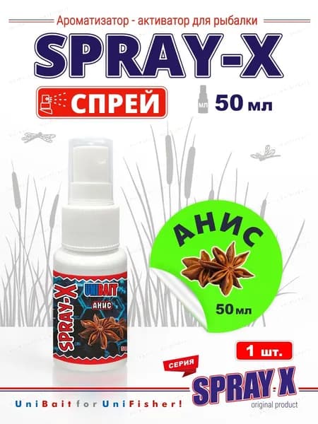 Ароматизатор со спреем SPRAY-X 50 мл, UNIBAIT Анис