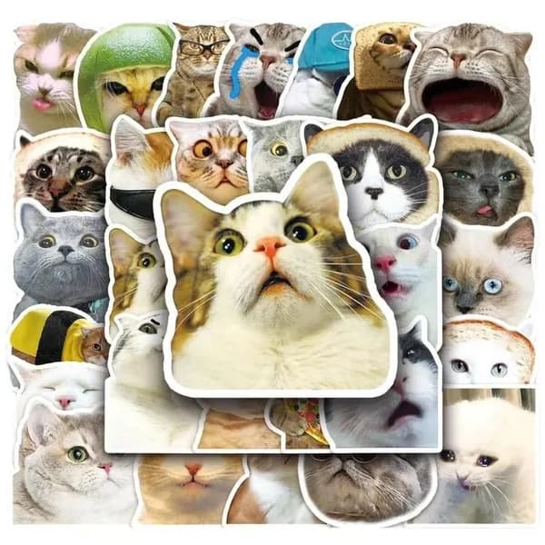 Наклейки Мемы Котики