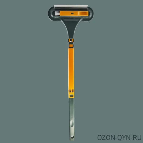 Трёхв одном щётка для окон с алюминиевой ручкой и сменными насадками: скребок для стекол и москитных сеток без снятия, инструмент для мытья и щётка для узких помещений дома