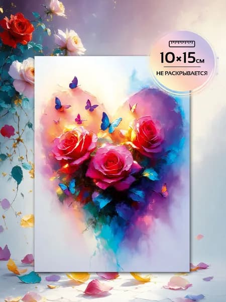 Открытка с днем рождения, А6 с конвертом