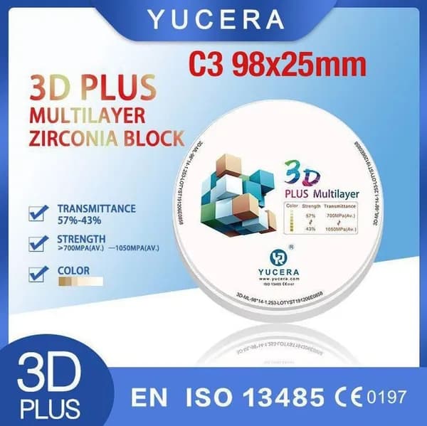 Циркониевый диск для CAD/CAM 3D Plus Multilayer C3 98*25 мм