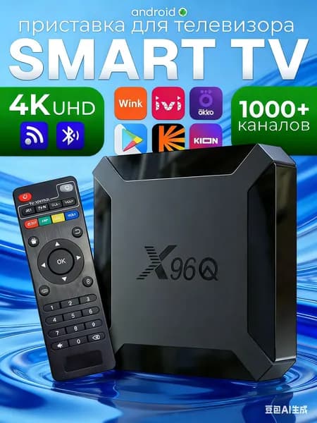 Смарт ТВ приставка X96Q (Андроид 10, 4К, 2/16 Гб.) Игровая приставка