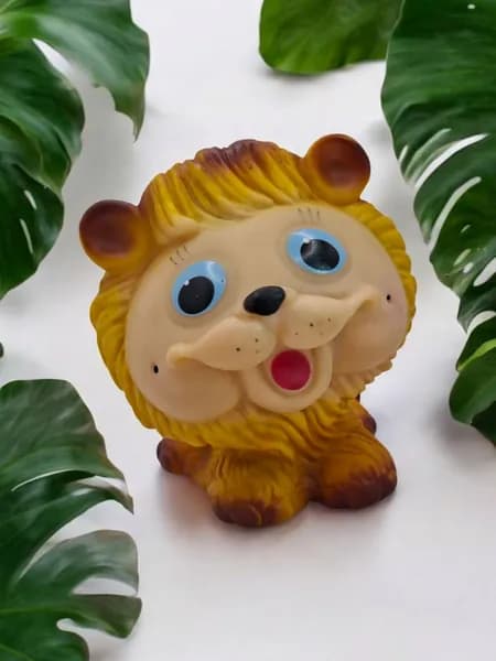 Винтажная игрушка "Львенок", СССР, размер 14х16,5х15см