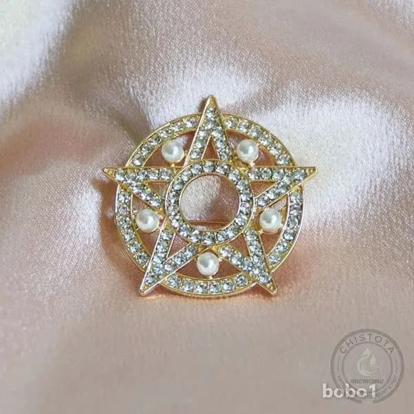 Брошь-звезда из цирконов на лацкан, жёлтая пятиконечная, для пиджака