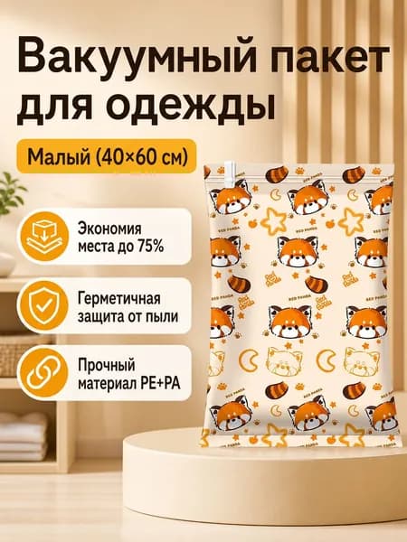 Вакуумный компрессионный мешок с рисунком енота (PE+PA), размер 40 60 см, для одежды и постельного белья