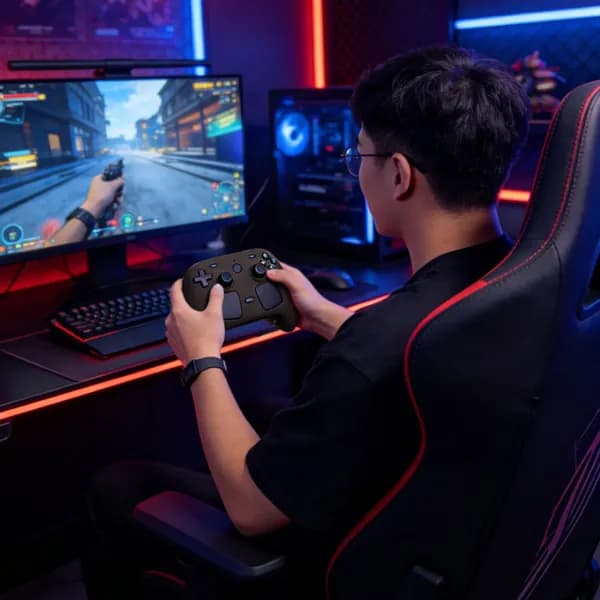 Силиконовый противоударный чехол для Steam Controller 2, черный