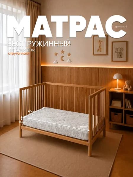 SURGUT TEXTILES Матрас, Беспружинный, 60х110 см