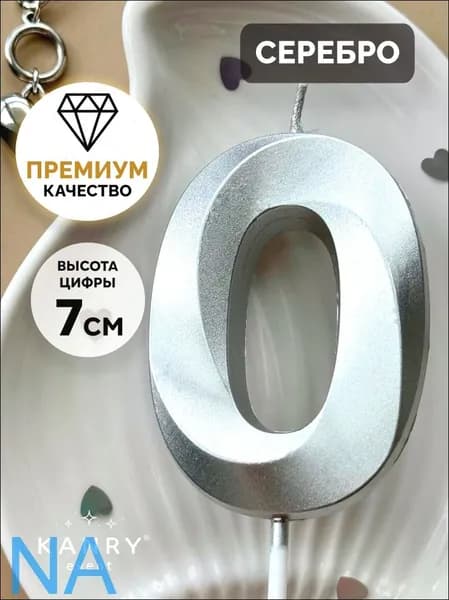 Свечи для торта цифра 0, 7 см, 1 шт