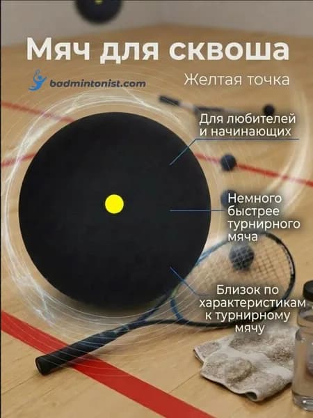 Мяч для сквоша Pacifico Single Yellow Dot