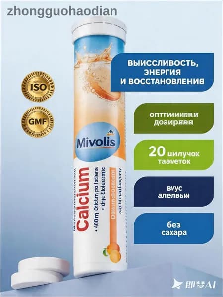 Изотонический напиток шипучий с апельсиновым вкусом, электролитный комплекс для энергии и восстановления, 20 таблеток
