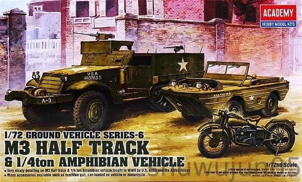 ACADEMY AC13408 1/72 WWII US Наземное транспортное средство 3 штуки сборная модель