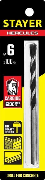 STAYER Hercules, 6 x 100 мм, cверло по бетону, Professional (2915-100-06)