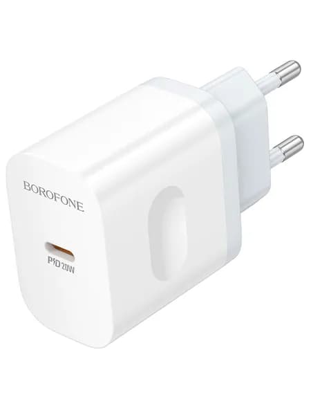 Сетевое зарядное устройство Borofone BA99A PD20W Type-C, белый (быстрая зарядка для iPhone, Android)