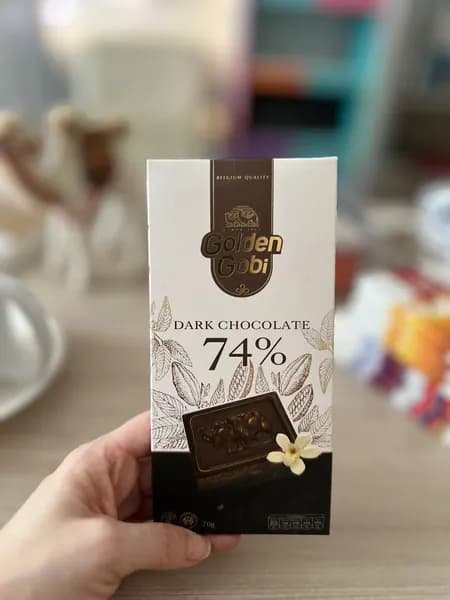 Шоколад тёмный горький 74% какао. Golden Gobi 70гр, Монголия