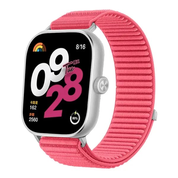 Нейлоновый ремешок, подходит для Redmi Watch 4/5, Xiaomi Mi Band 8/9 Pro. Имеет застежку-липучку для мягкой и удобной посадки, устойчивой к деформации.
