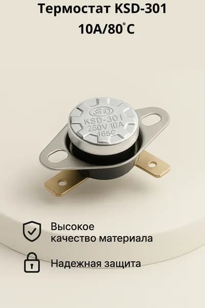 Термореле KSD-301 80*С 250 V 10A Нормально разомкнутый (подвижный фланец)