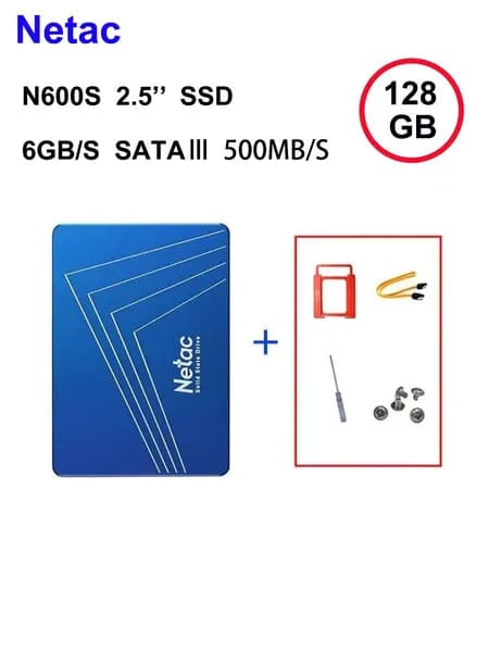 Netac Ноутбук, SSD 128 ГБ, (Netac N600S SSD 128GB), лазурный