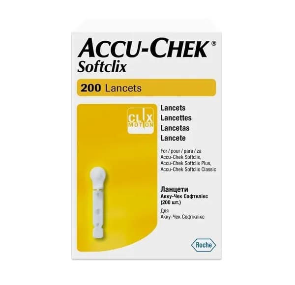 Ланцеты для глюкометра accu chek, Ланцеты для глюкометра, 200 шт