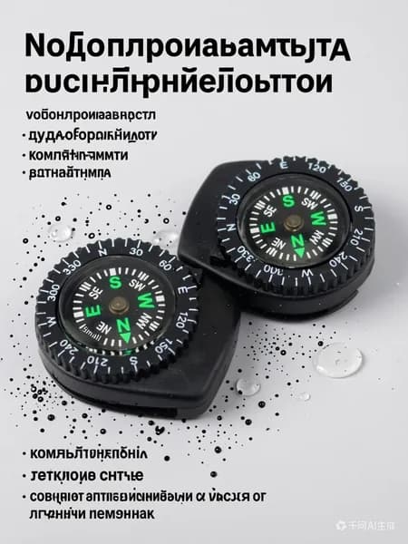 Компас туристический металлический водонепроницаемый с термометром и карабином