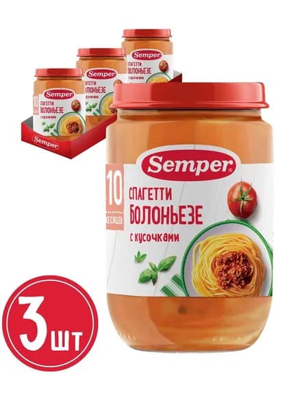 Semper пюре "Спагетти Болоньезе" (190грх3)