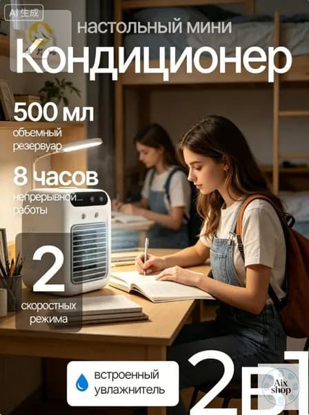 охладитель воздуха, вентилятор кондиционер,Подходит для семейных спален и студенческих спален, 3-ступенчат000