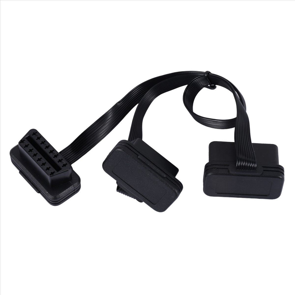 Удлинитель OBDII, двойной разъем Y, разветвитель OBD OBD2 16PIN, соединение между мужчинами и женщинами, плоское + тонкое для