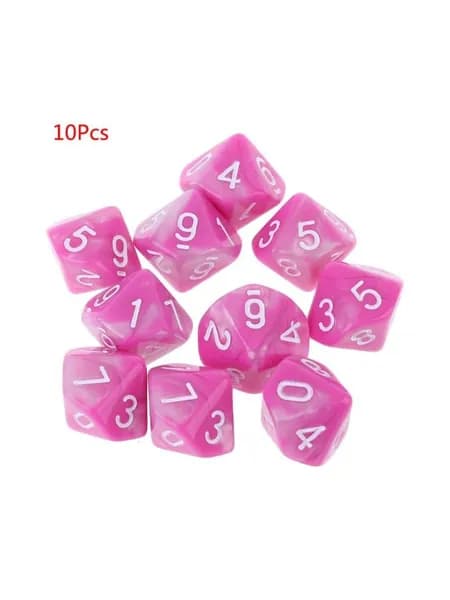 Набор 10-гранных кубиков D10, 10 шт., 03