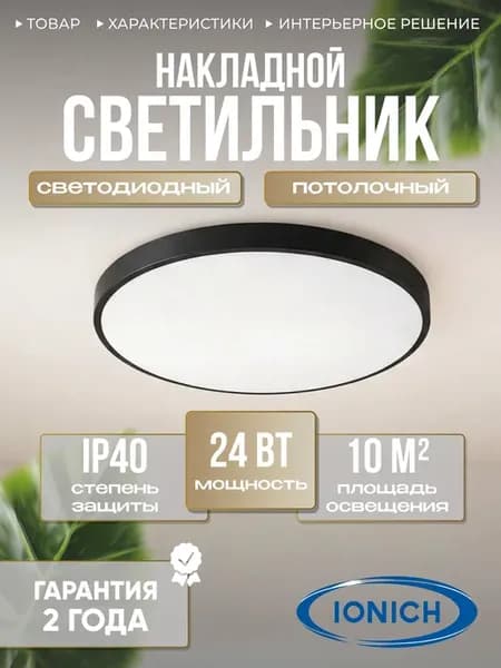 Светильник светодиодный накладной 24 ВТ 5000К