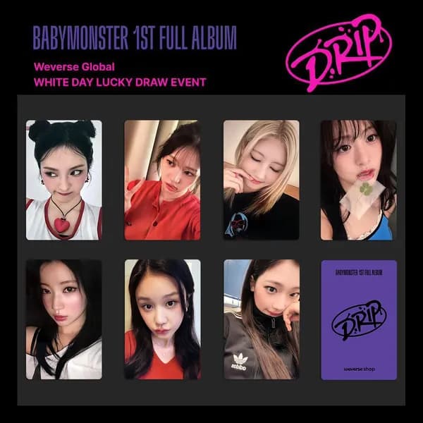 Карточки BABYMONSTER K-pop карточки коллекционные 5.4*8.6cm 7 шт