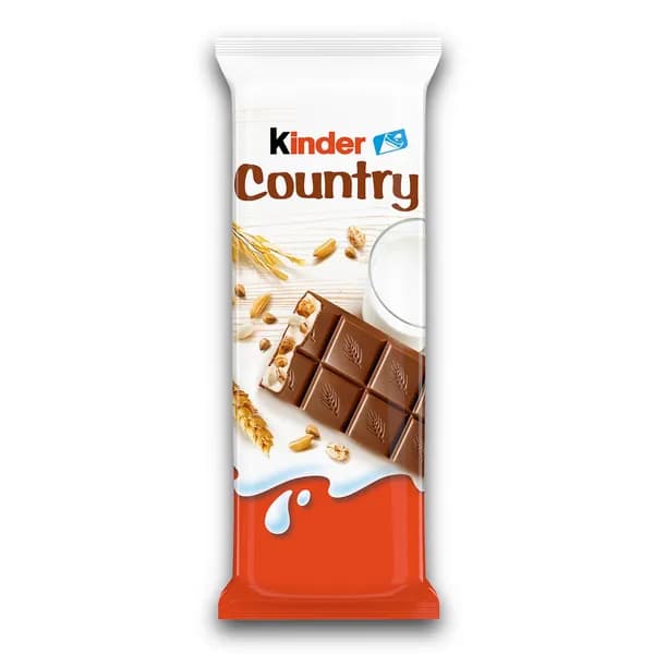 Шоколад Kinder Country Chocolate со злаками с молочно-злаковой начинкой молочный, 23г