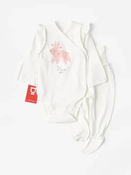 Комплект боди кимоно с антицарапками для новорожденных