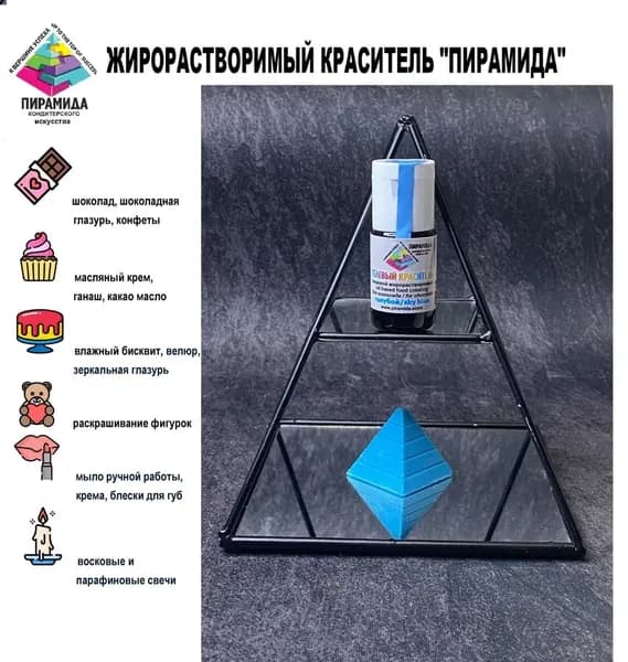 Краситель для шоколада ГОЛУБОЙ жирорастворимый 18 мл Пирамида